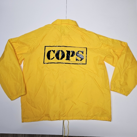 Vintage 90s COPS TV Show Windbreaker Jacket Mens XL Yellow 1996. - Picture 1 of 16